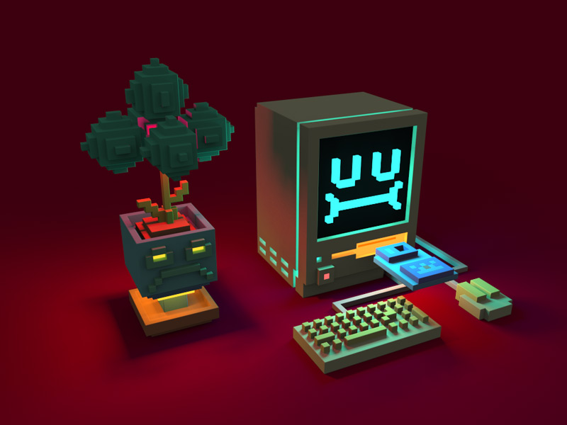 magicavoxel plants