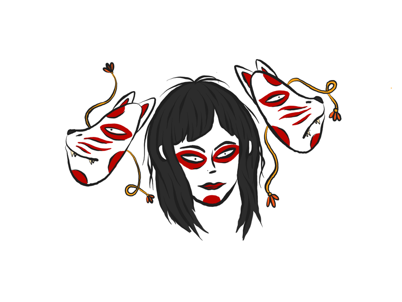 Two faced kitsune by Saxon Evers on Dribbble