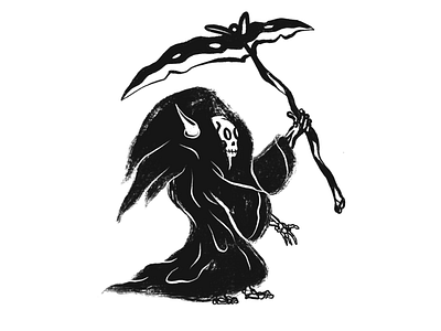 Creepin' while ya sleepin' grim reaper illustration ipad pro procreate