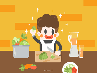 Healthy Diet color cook design illustration man ui