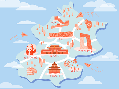 The Map of Beijing beijing design illustration map