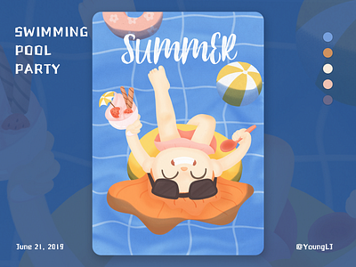 SUMMER design illustration procreate summer swimming