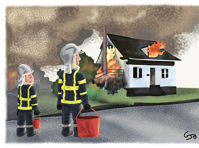 Climate change climatechange digitalart fireman illustration