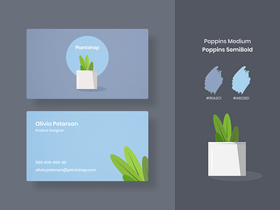 Business Card - Plantshop adobe adobe illustrator brand design brand identity branding branding design business card business card design business cards businesscard figma illustration logo minimal plant planter print design vector vector art vector illustration