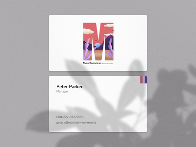 Business Card - Mountainview resorts and spa adobexd brand design brand identity branding branding design design illustration logodesign logos procreate procreate art