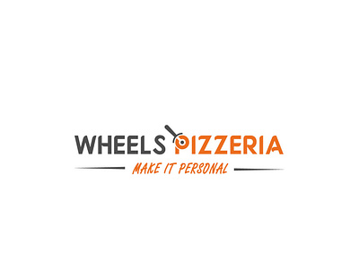 WHEELS PIZZERIA1 brand branding design flat illustration illustrator logo minimal typography vector