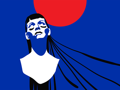 Red Moon adobe blue character design digital graphic illustration illustrator vector