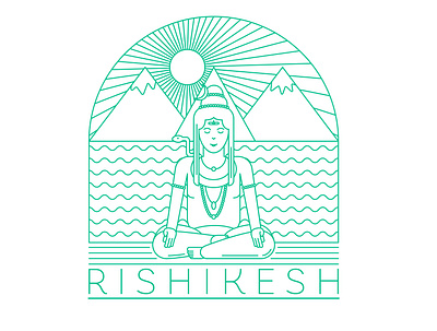 Rishikesh City cityscape design ganges hometown illustration india logo mountain river vector