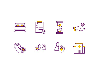 Health insurance icon set