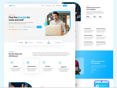 Joblanding homepage janak shrestha joblanding landing page web web design website