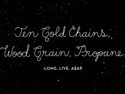 Gold Chains custom dumb fun lyrics music rap rob eagle script type typography