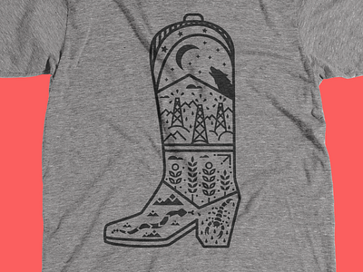 Give Em the Boot cotton bureau oil shirt snake texas west wolf