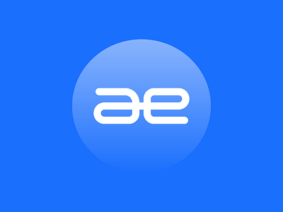 AE ae blue logo symbol