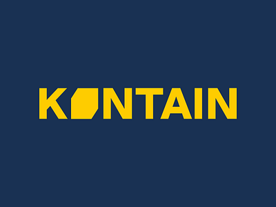 Kontain blue blue and yellow branding container illustration kontain logo symbol typography yellow
