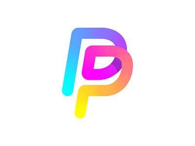 PP branding gradient illustration logo mark monogram p pp symbol vector
