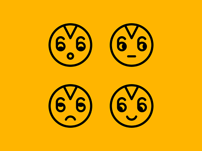 V66 66 brand branding face illustration logo mark smile smiley symbol typography v