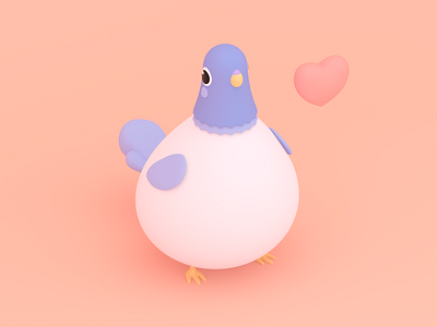 Love Bird 3dart 3dillustration 3drender cinema4d design gameart gamedesign illustration lowpoly lowpolyart