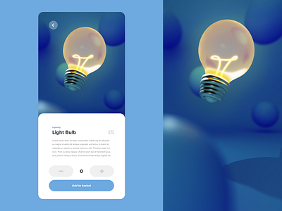 Shopping App - Light Bulb 3dart 3dillustration 3drender cinema4d illustration ui uidesign uiux