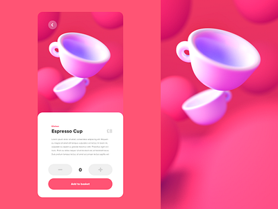 Shopping App UI - Espresso Cup 3dart 3dillustration 3drender cinema4d illustration ui uidesign uiux