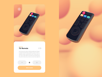 TV Remote - Shopping App UI 3dart 3dillustration 3drender cinema4d illustration ui uidesign uiux
