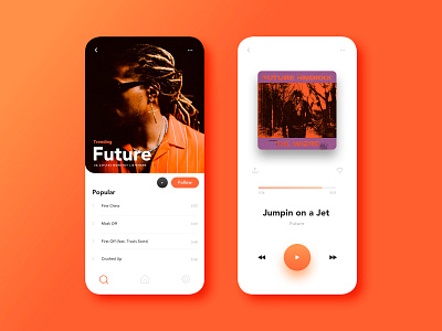 Music Player Concept app debut design interfacedesign minimal ui ux vector