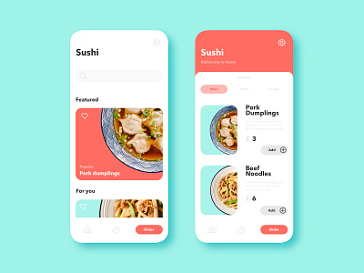 Sushi Delivery App app branding clean design flat illustration interfacedesign ios lettering logo minimal mobile type ui ux vector web website