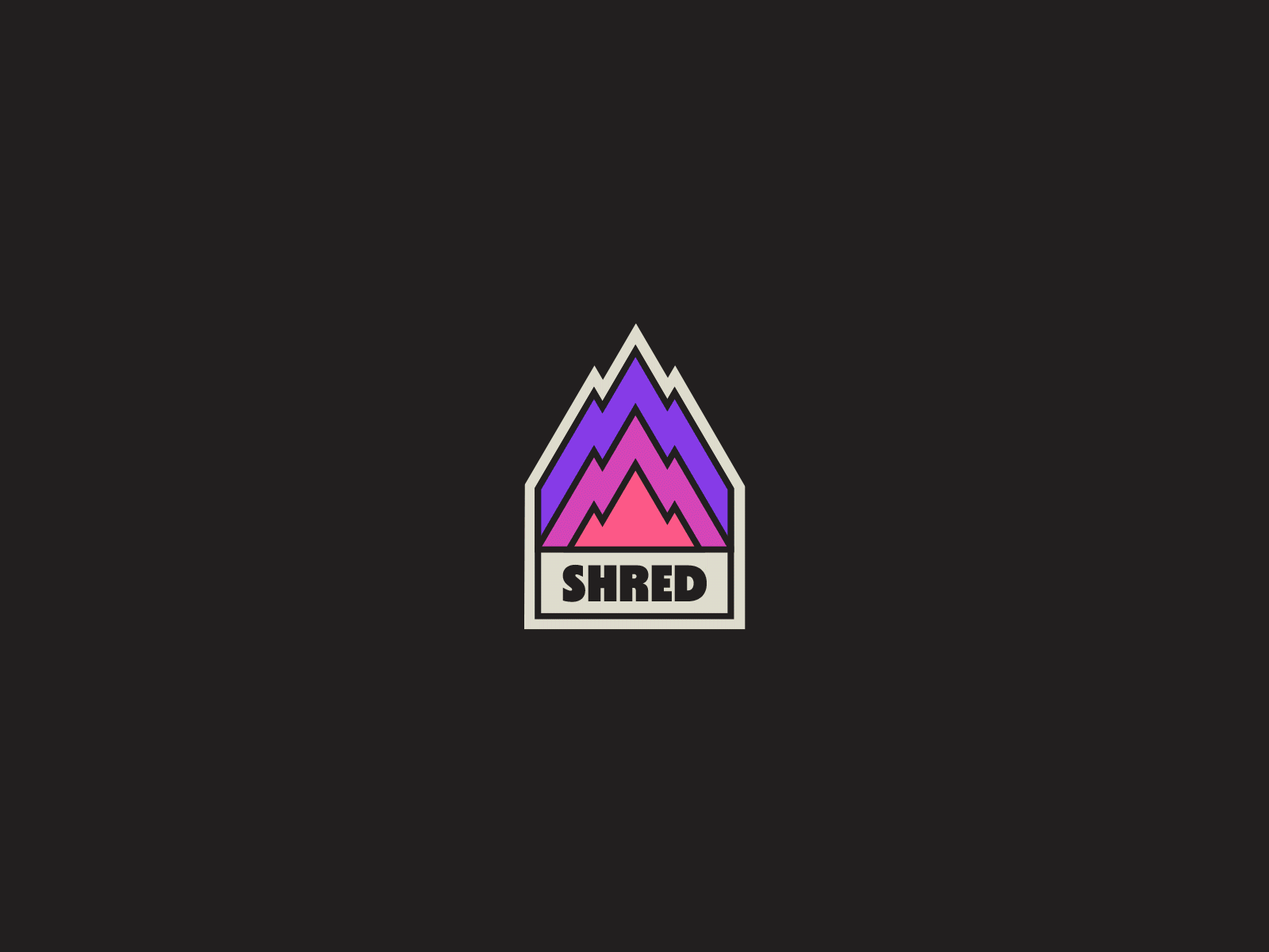 Shred badge brand identity branding logo logos mountain mountain badge outdoor badge outdoors retro