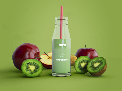 Suroza bottle branding design flat fruits health illustrator logo packaging photoshop smoothie summer vector