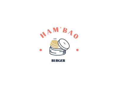 Ham'Bao asian bao brandidentity branding design flat food hamburger illustration illustrator logo typography vector western