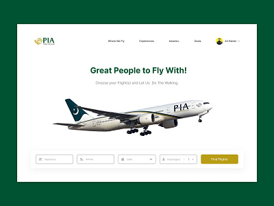PIA Landing Page - #DailyUI airline behance booking dailyui dribbble figma flight booking graphic design landing page landingpage motion graphics pakistan pia product design ui ux web design website