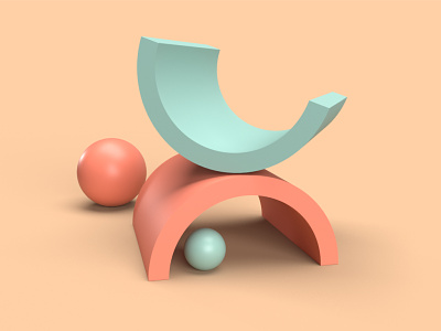 Simple Geometric 3d 3d geometric abstract adobe dimension geometric minimal modeling pastel render shapes