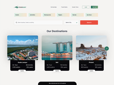 Toureast Website Design