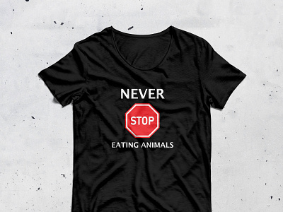 Non-veg alert animal eat fashion funny illustation logotype meat non veg stop t shirt graphic trendy vector vegiterian