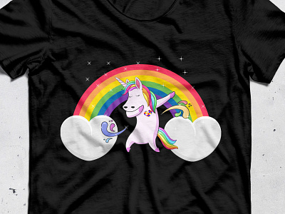 dabbing unicorn t-shirt design apparel design autism autistic childish dab dabbing dailyui fashion illustation kids logotype rainbow trendy unicorn vector