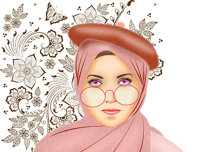 Turkish Woman in Hijab eye glassees hijab hijabi illustration indoneshian polite turkish vector vectorart woman woman illustration woman portrait