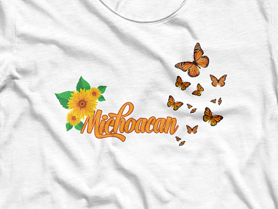 Mexican Monerch Butterfly t-shirt Design.