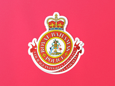Royal Bahamas Police Badge Recreated! badge bahama illustation logotype police recreate royal sticker vector