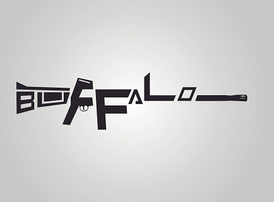 Buffalo Gun Shape Typography buffalo gun guns illustation shape text texture trendy typography ui uiux vector