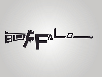 Buffalo Gun Shape Typography