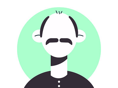 man bald avater avatar icons avater bald flat flat illustration illustation man vector