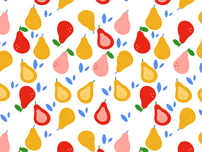 random fruit pattern apparel design colorful fashion fruit fruit illustration illustation logotype pattern rabbit rainbow random red seamless trending vector yellow