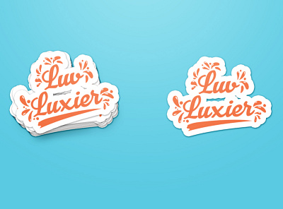 LuvLuxier branding sticker cut machine lettering logo logo design luv luxier sticker typography