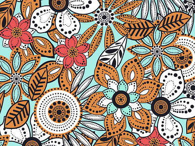 Seamless Flower Pattern for fabric printing