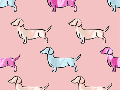 Pastel Dog Pattern dog illustation pastel pastel color pattern seeamless vector