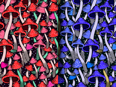 Mushroom Repeat Pattern apparel design fabric pattern illustation illustration mushroom pattern repeat pattern seamless pattern vector