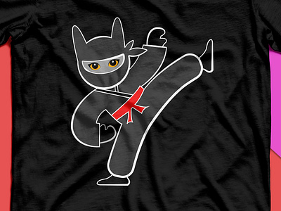 Ninja Cat t-shirt apparel design cat design fashion illustation ninja ninja cat t shirt design t shirt graphic