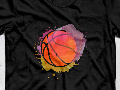 Watercolor basketbal t-shirt