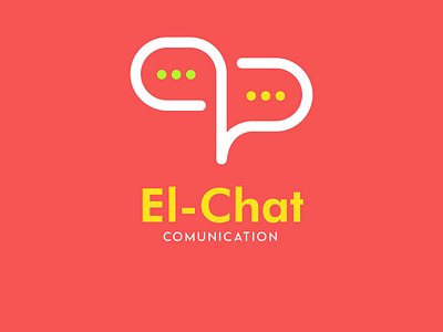 el chat chating flat logotype minimal