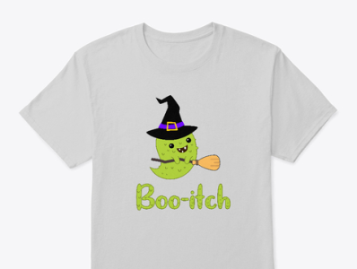 Funny Halloween Boo-itch Unisex tshirt design apparel apparel design boo broomstick funny funny illustration funny signs green ghost halloween hat hats tshirt witch witchcraft
