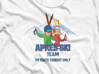 Apres-Ski team apparel design apres design fashion funny illustation ski snow t shirt design team trendy vector